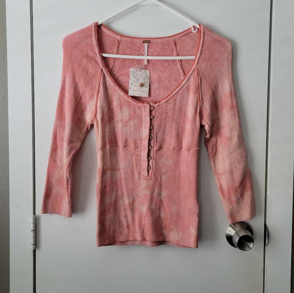 New Free People peach pink top